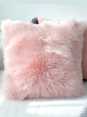 1pc Faux Wool Plush Pillow Cover (Pillow Insert Not Included), Fluffy & Soft, Home Decor Throw Pillow Case, Zippered Closure, Soft & Comfortable, Non-Shedding, Suitable For Bedroom/Dorm/Sofa/Lounge Chair, All Season