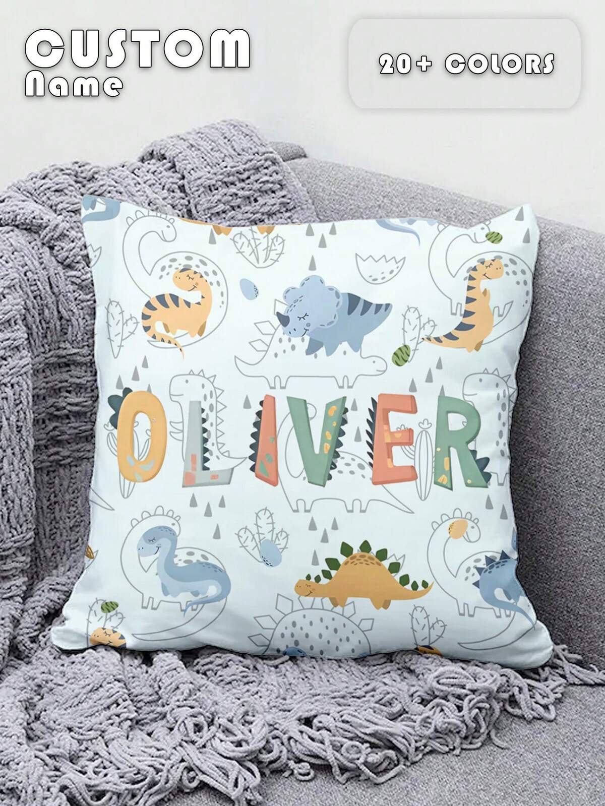 1pc Customized Personalized Text/Name Printed Pillowcase, Double-Sided Printed Pillowcase, Suitable For Holidays, DIY Name Pillowcase, Gift For Family, Friends And Yourself